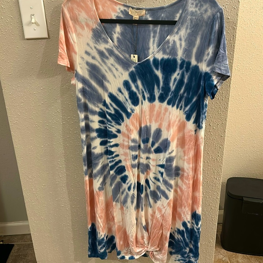 cupio blush tie die dress